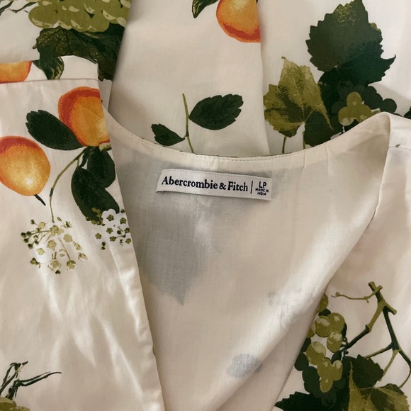 Abercrombie & Fitch Floral Maxi Dress - Cream and Green Large Petite - Picture 12 of 16